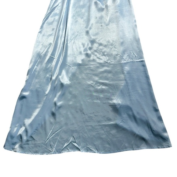 For Love & Lemons Pastel Blue Satin James Maxi Dress Womens M - Picture 6 of 9